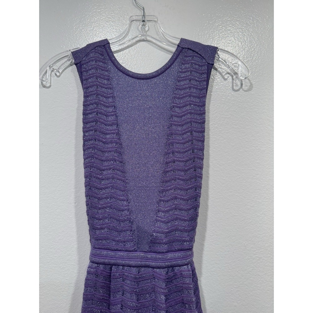 M MIssoni Metallic Purple Silver Mini Dress Strappy Back Size 36 Glam Evening - Picture 2 of 12
